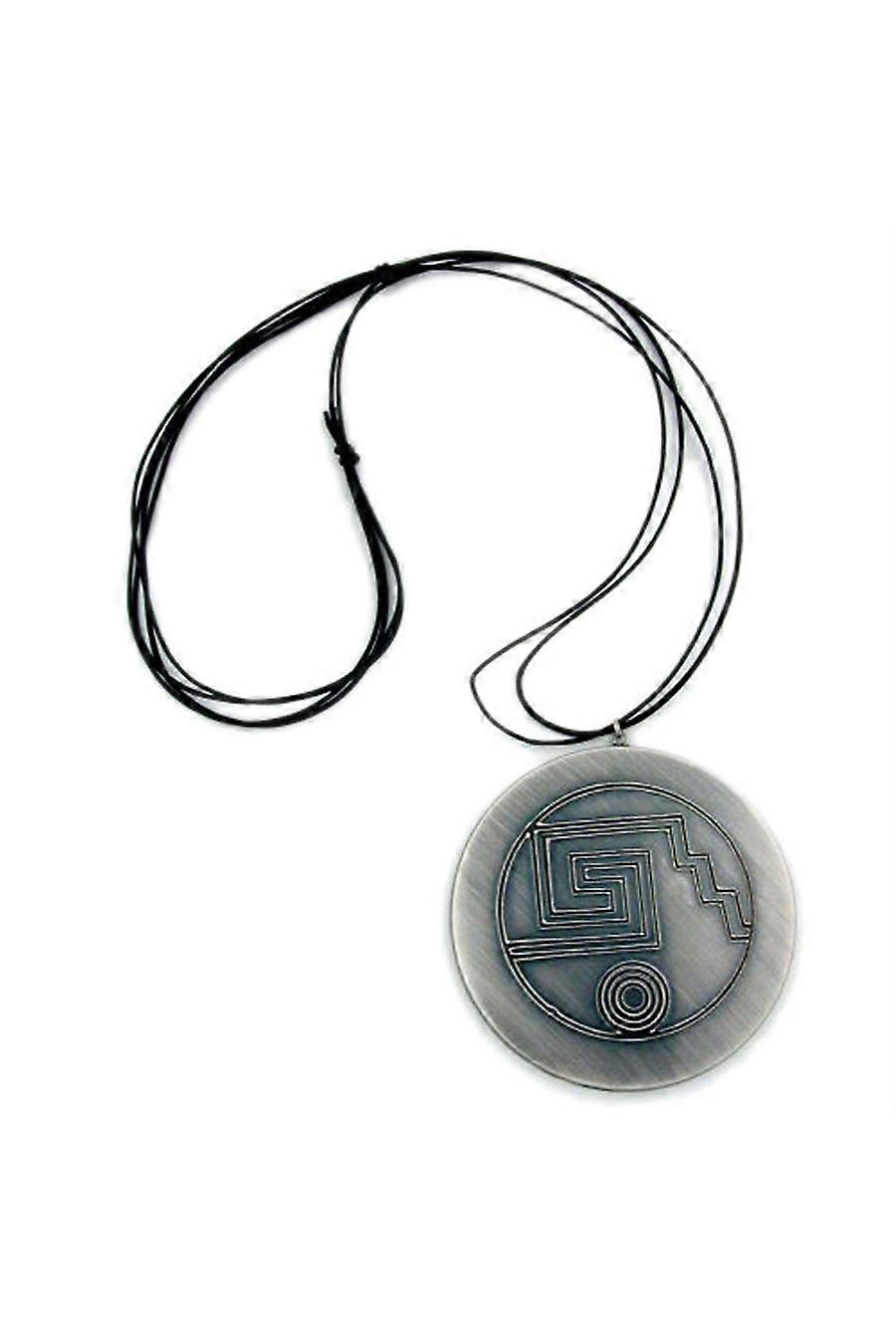 Necklace Oxid-silver Amulet Black Cord 100cm - Gl00252