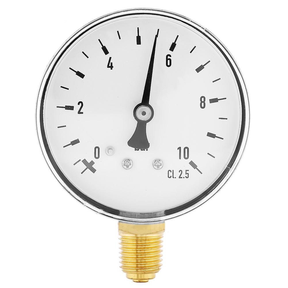 Air Oil Water Pressure Gauge 1/4 Inch NPT 0-10 Bar Side Mount Manometer