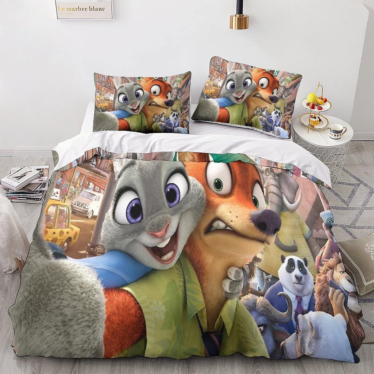 EKENOZ Zootropolis Nevresim Nevresim Takımı, 3D Judy Hopps & Nick