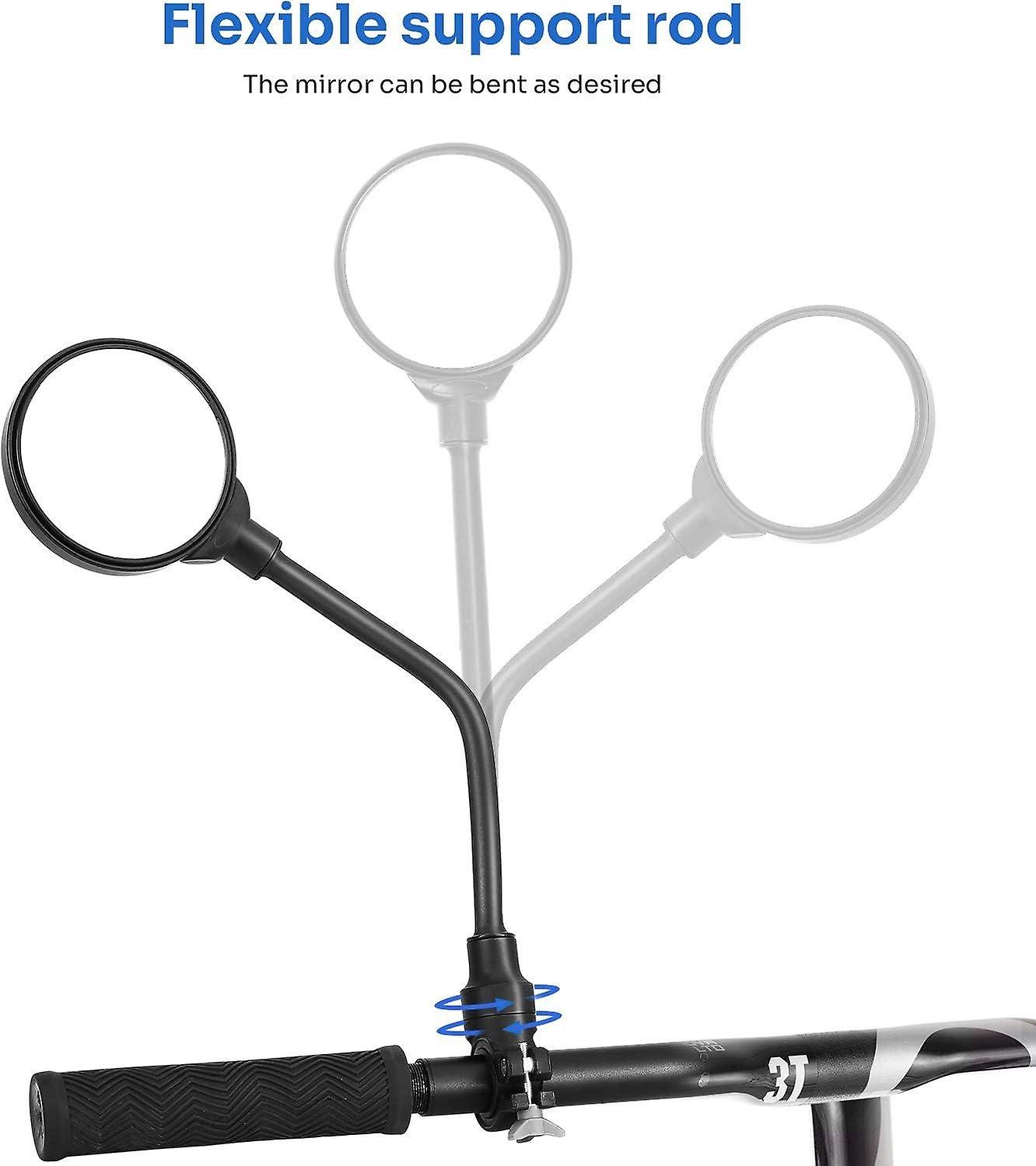 Bike Mirrors, 1 pc Bicycle Wing Mirror, Adjustable Cycle Rear View Mirror Handlebar Mounted Shockpro