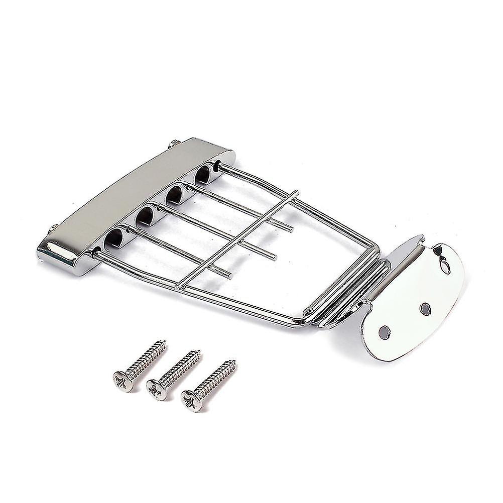 New Plated 4 String Trapeze Tailpiece Adjustable Guitar Tailpiec Bridge With Screws For Archtop Jazz