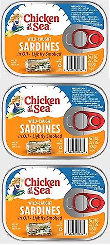 Kip van de zee Sardines Wild gevangen in olie Licht gerookt 3 Pack