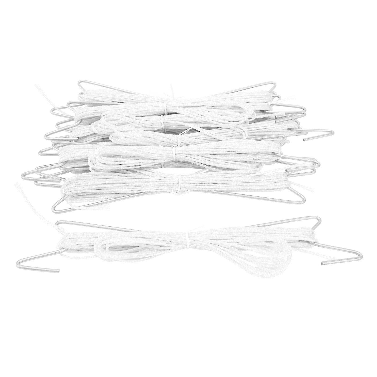 10PCS Tomato Support Hooks, Iron Garden Plant Climbing Hooks with 10 Meters Twine to Prevent Tomatoes From Pinching Or Falling Off(white)