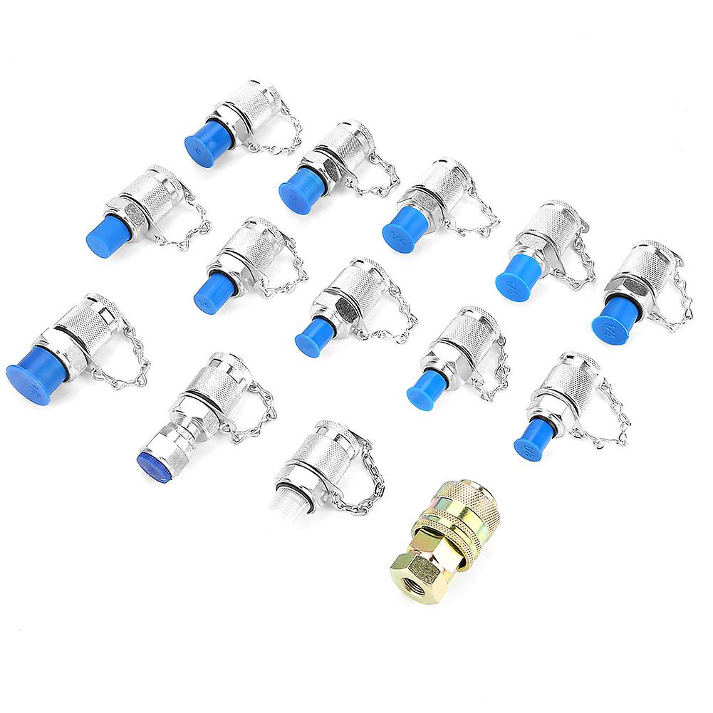 14pcs Hydraulic Pressure Test Point Testing Coupling Adapter Set for Hydraulic System