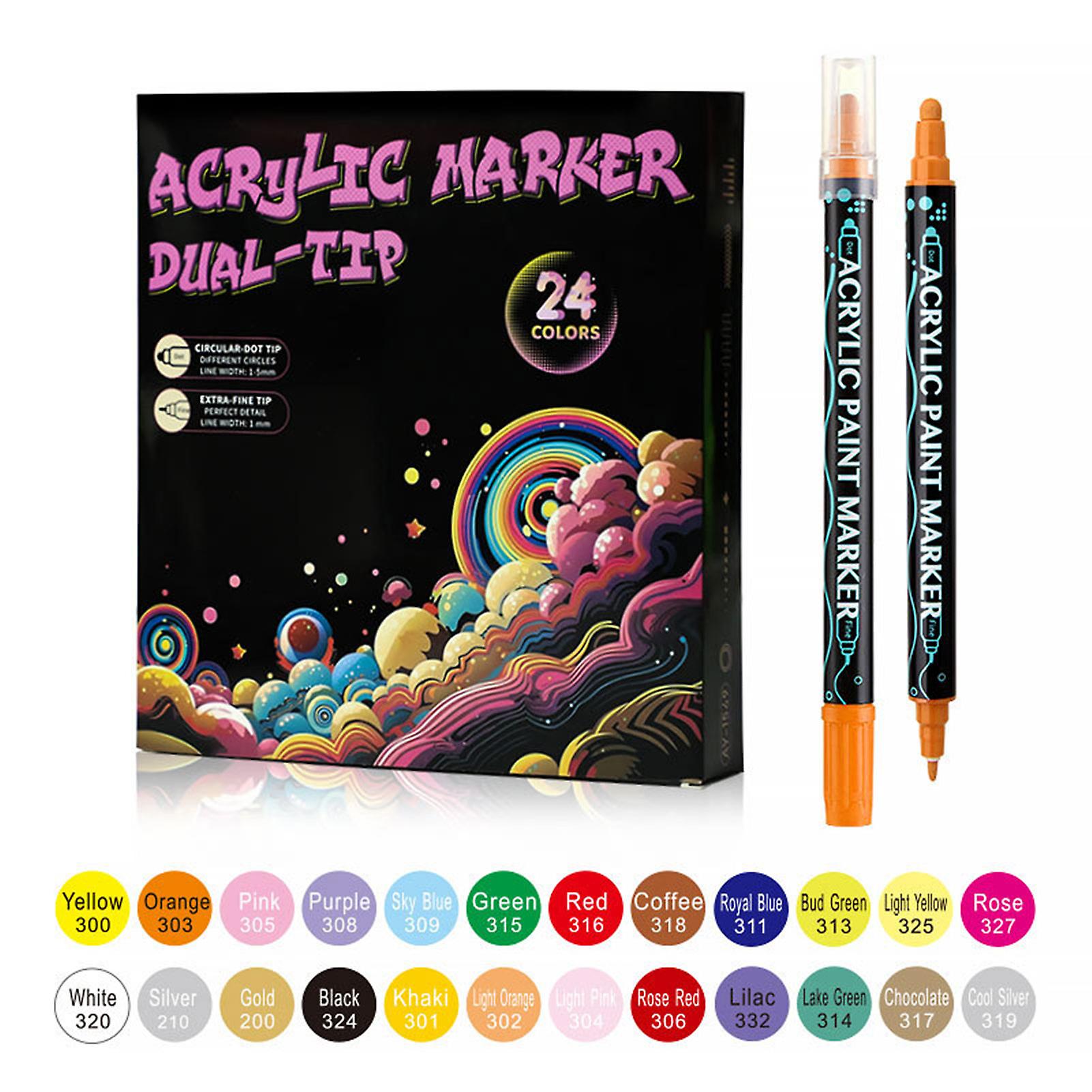 Multi-Color Dual Tips Watercolor Brush Marker Pen Set Smoothing Ink Painting Tool for Students Children
