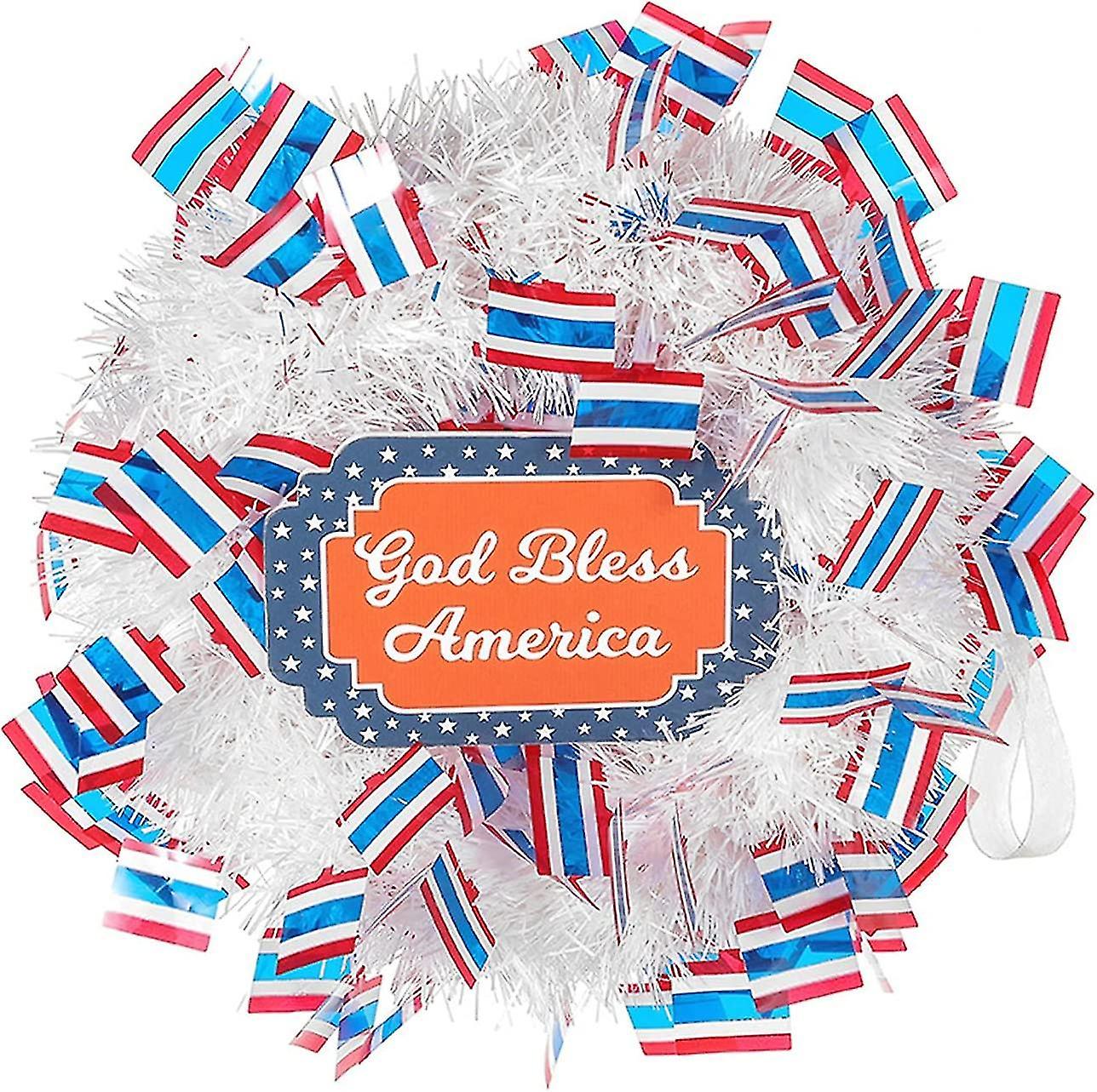 正面玄関用人工鉄線独立記念日花輪 - 30cm - ホワイト