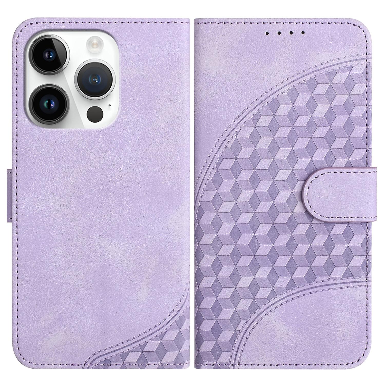 For iPhone 15 Pro Elephant Head Embossed Phone Leather Case with Lanyard