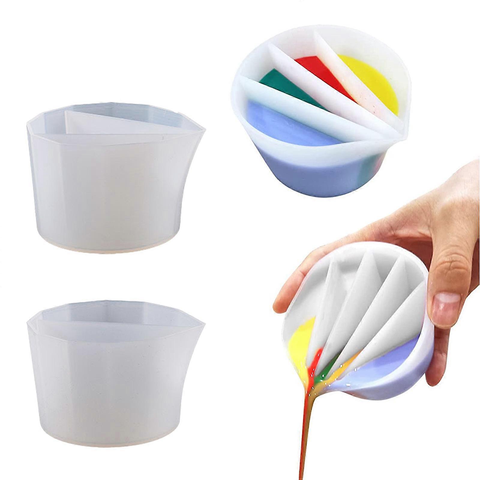 Silicone Pouring Cup Grid Set Color Setting Shunt Cup Split Cup Pouring Paint