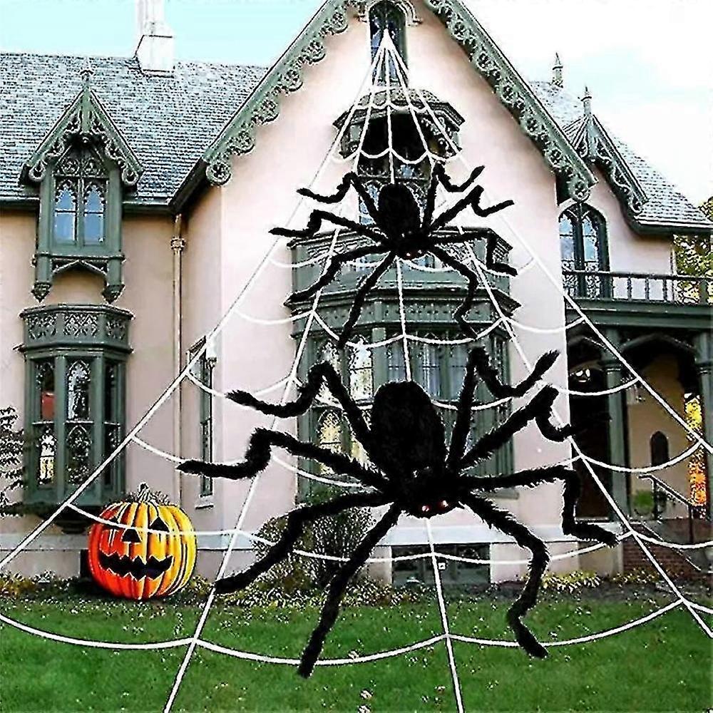 Spider Web Halloween Party Decoration Tricky Simulation Plush Spider