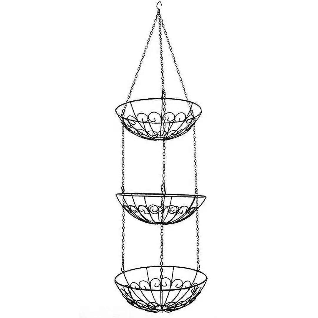 3 Tier Metal Vegetable Rack Fruit Hanging Basket