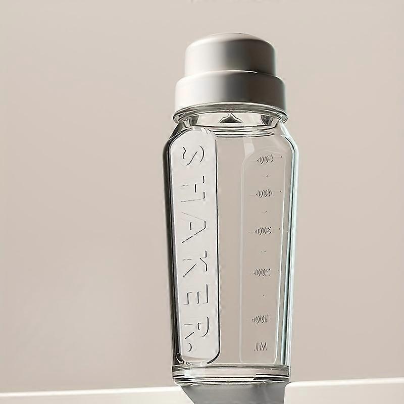 Glass Cocktail Shaker with Measurement Scale 18.94oz - Clear Hand-Shaken Lemon Tea Juice Fruit Milk Tea Bartender Supplies - Shaking Drink Mixer Bar T