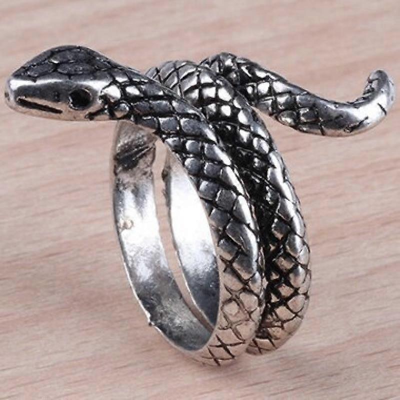 القوطية ثعبان خاتم للرجال النساء مبالغ فيها أسود القوطية قابل للتعديل هدية مجوهرات الحزب