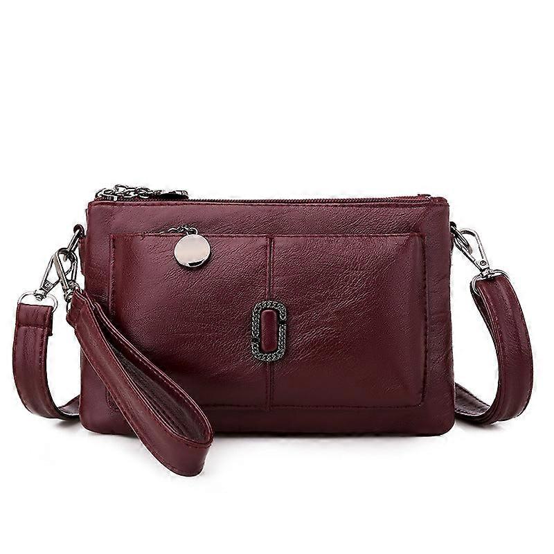 Women Ladies Handbag Multi-compartment Versatile Pu Leather Simple Shoulder Messenger Bag