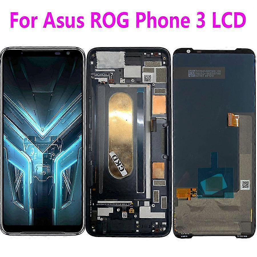 KINCJON 6.59"compatible Asus Rog Phone 3 Lcd Display Touch Screen Panel Digitizer Compatible Asus Zs661ks Lcd With Frame