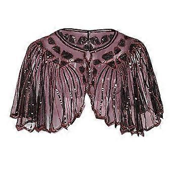 Vintage 1920s Flapper Shawl Sequin Beaded Short Cape Gatsby Party Mesh Short  Cover Up Dress Accessory | Fruugo UK