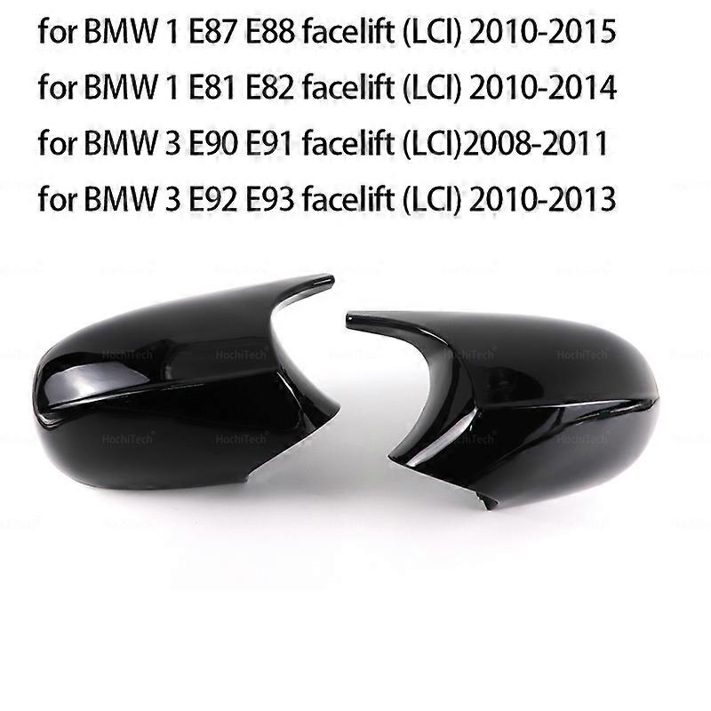 Carbon Fiber Pattern Black Side Mirror cover Caps for BMW 1 3 Series E92 E93 E90 E91 Black M3 Style Cover E81 E82 E87 E88