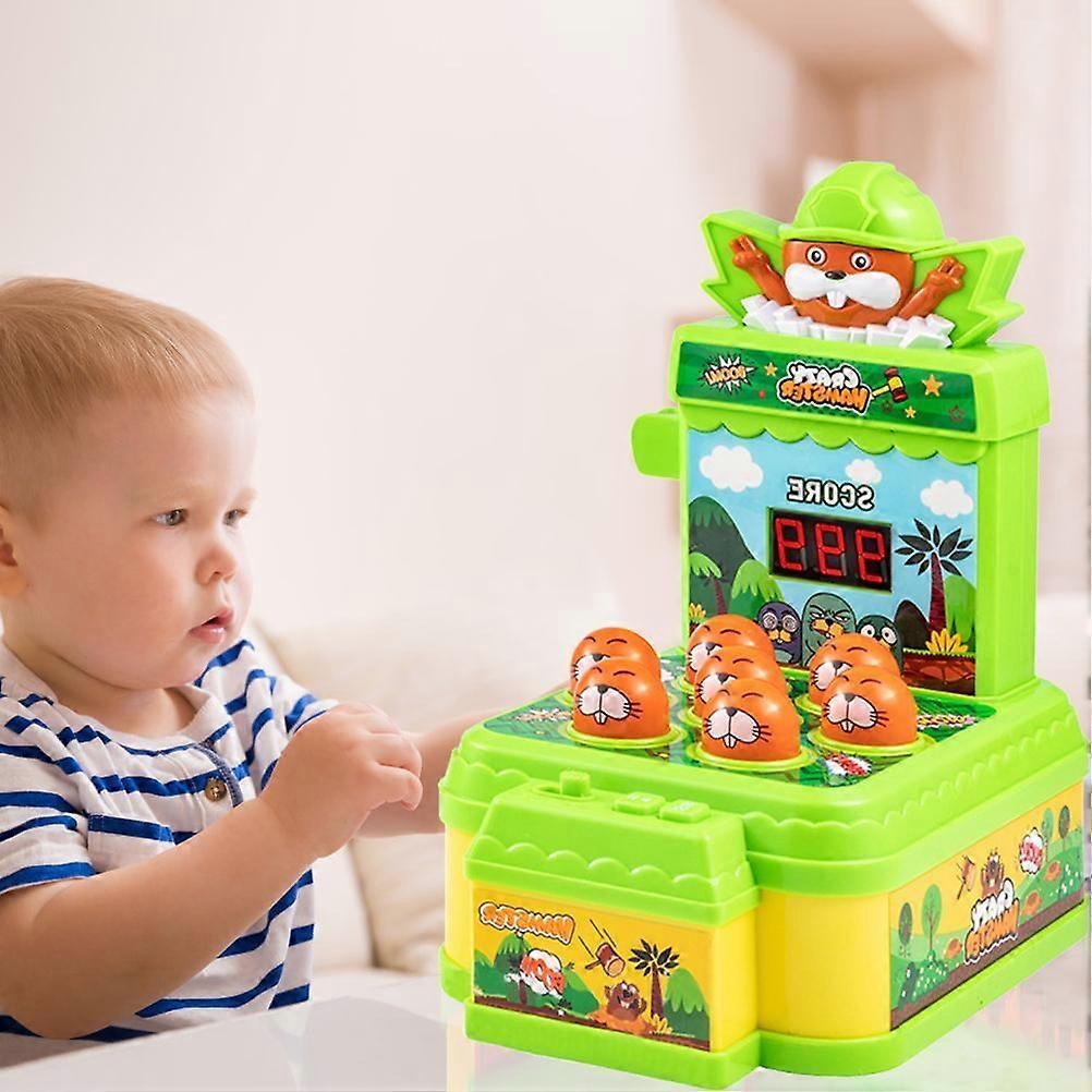 Hammer Game Toy for Kids Mini Electronic Arcade Game Pounding Bench Game with 2 Hammers Toy