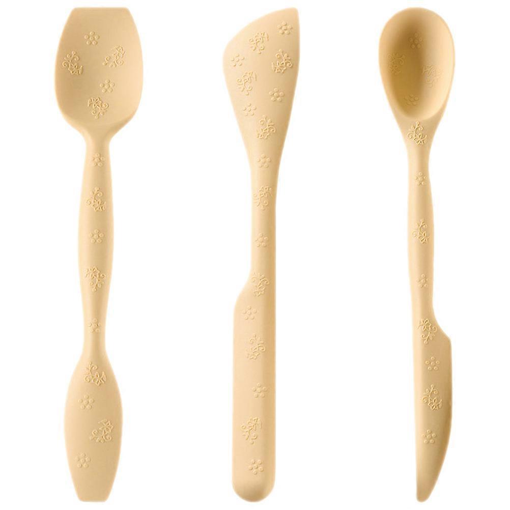 3pcs Kitchen Spatula Multi-functional Cake Spatula Portable Silicone Cream Spatula Baking Cooking Supply
