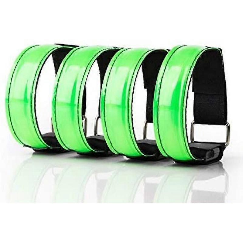 PIAO Rechargeable LED Wristband, Jogging Light Belt, Running Safety Light, Kids Reflector and Blinking Flashing and Static LED Function (4pcs)