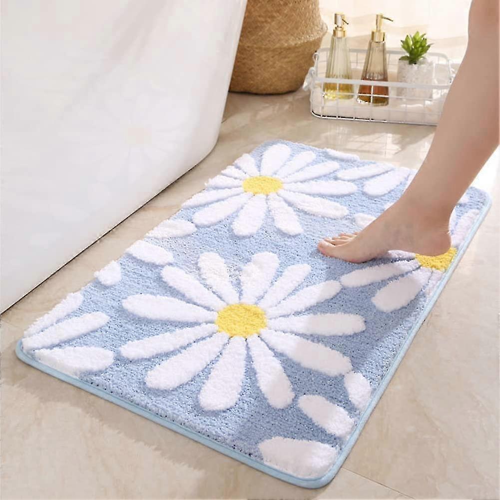 Anti-slip Microfiber Bathroom Mat,15.7x23.6 Inch,light Blue