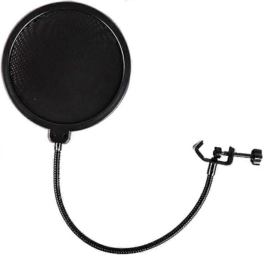Microphone Blast Filter with Double Layer Sound Enclosure Windshield with Flexible 360 Gooseneck