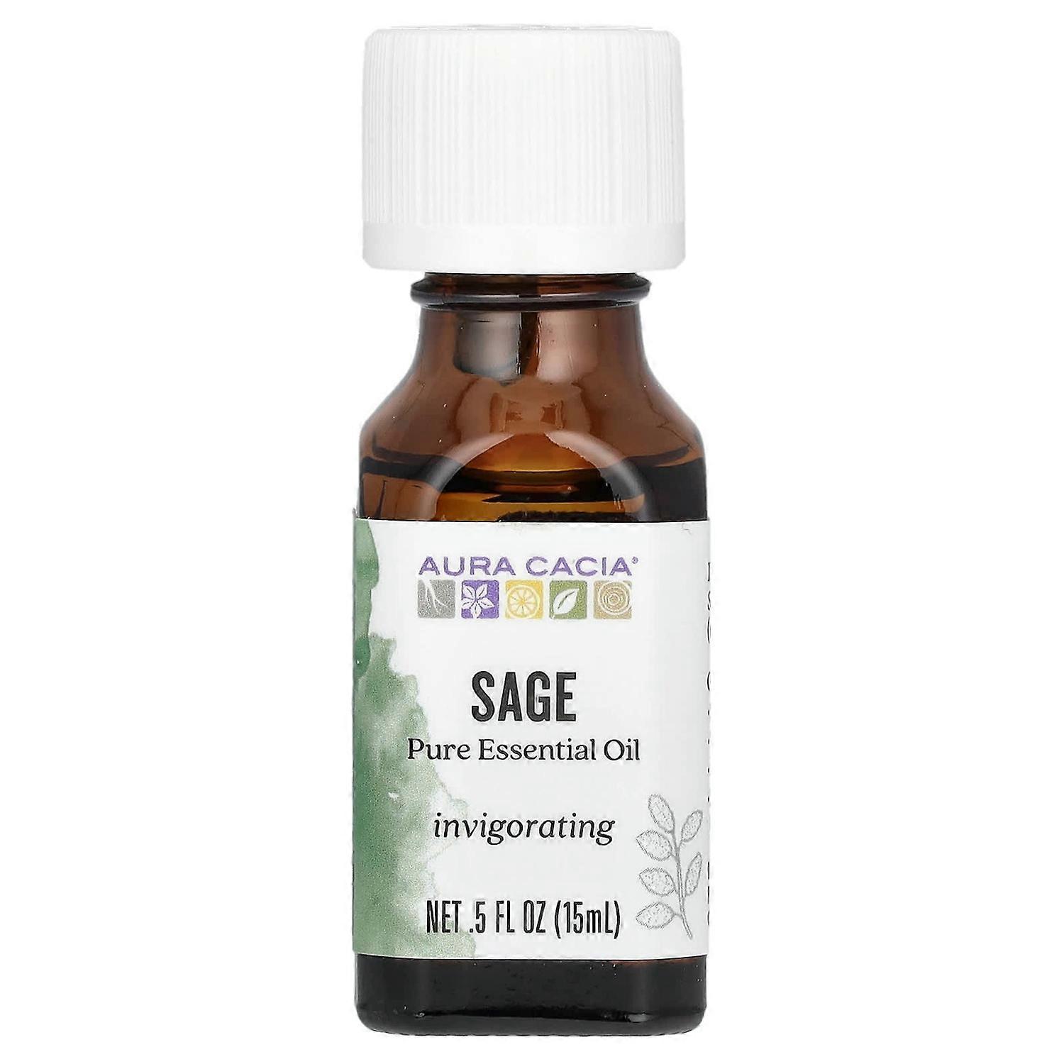 Aura Cacia， 纯精油，鼠尾草，0.5 液量盎司（15 毫升）