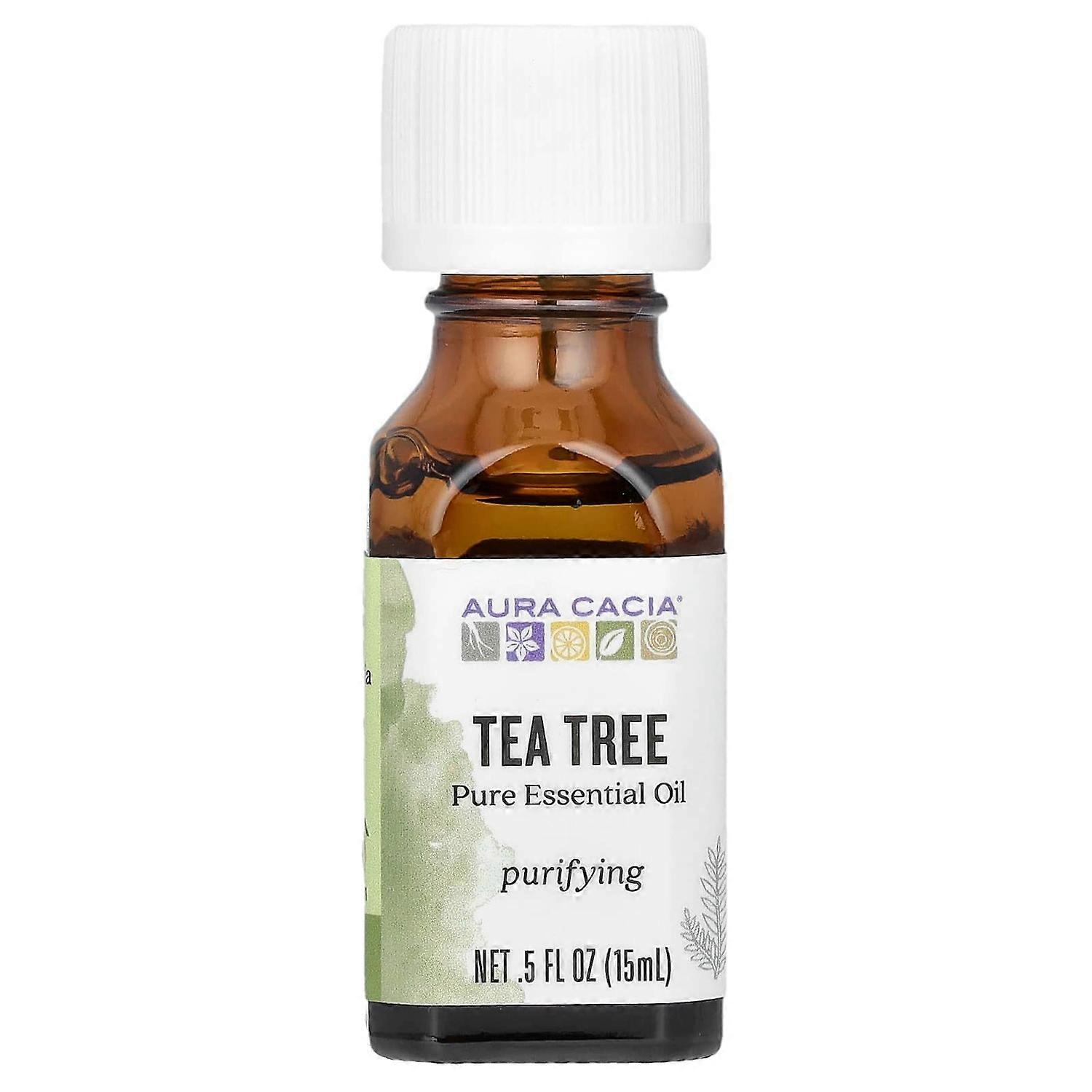Aura Cacia, Pure Essential Oil, Tea Tree, 0.5 fl oz (15 ml)