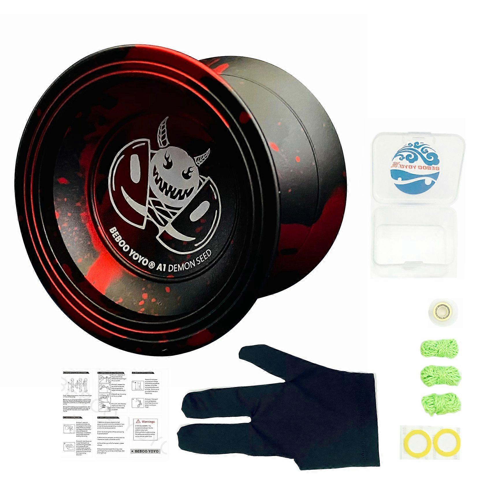 A1 Yoyo ,Yoyo for Beginners Aluminum Alloy Yoyo,Easy to Return and Practise Tricks,Black-Red