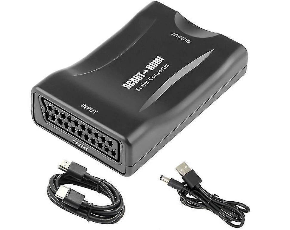 Scart to HDMI Converter with HDMI Cable, HDMI Scart Adapter, Scart