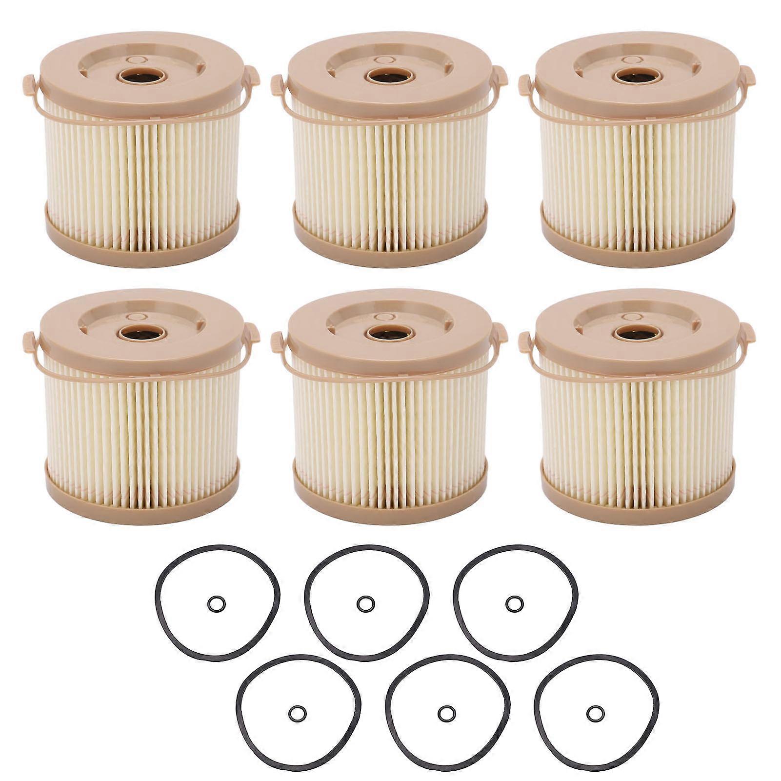 6 Pcs Fuel Filter Water Separator Oil Water Filter Kit Replacement for RACOR 2010PM?OR 500FG