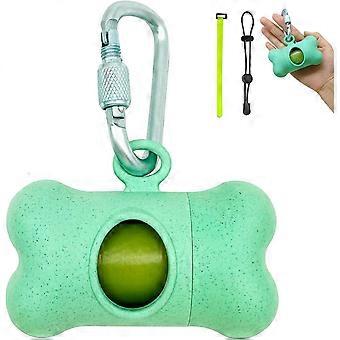 Dog Poop Bags Holder Dog Waste Bags Dispenser with Leak-Proof Green Poop Bags and Safty Clip for Leash On The Go for Walking Dogs Outdoor(1