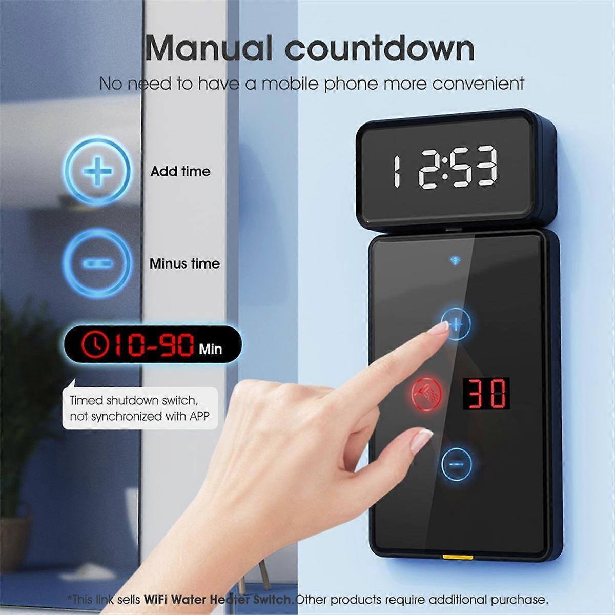 Tuya Smart WiFi Water Heater Switch Touch Wall Panel 20A Timer Control Work Smart Home for Alexa Go