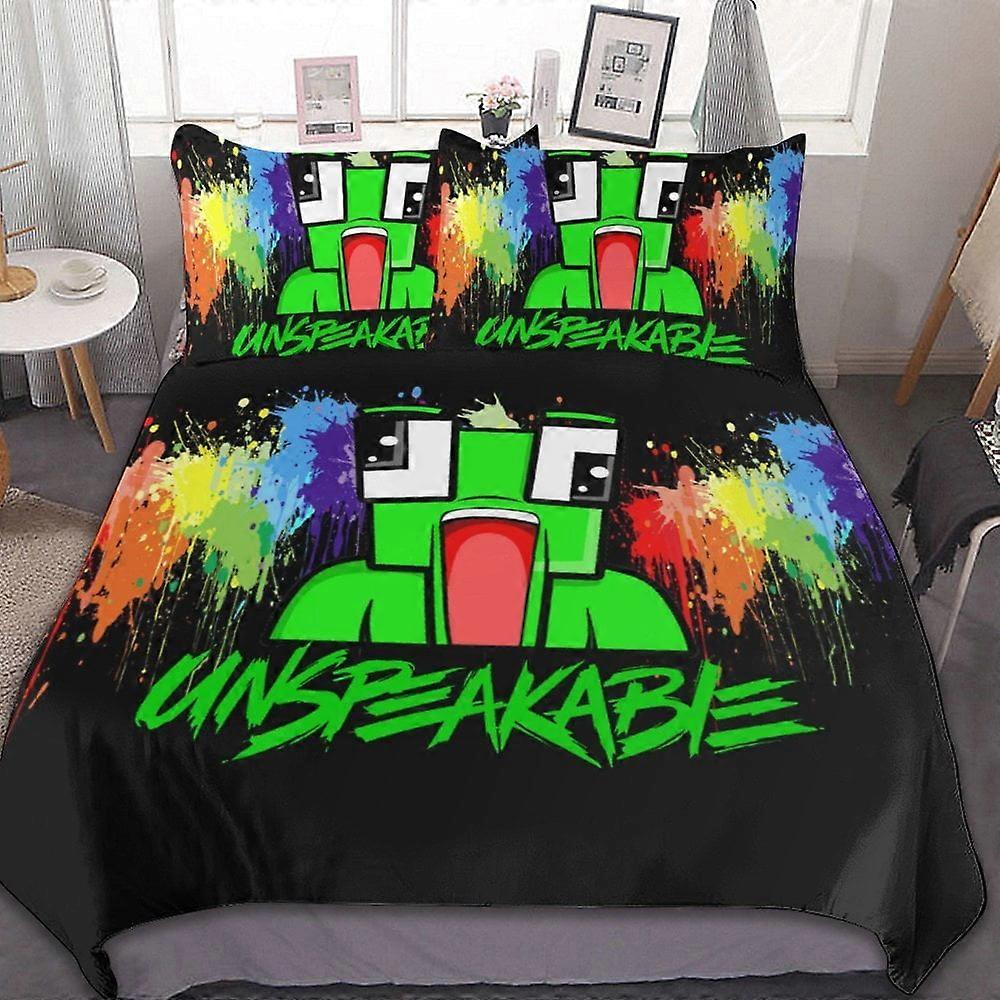 d153 Anime Unspeakable Conjuntos de Cama 3 Peças, Conjunto de Capa de Edredom Quente e Macio para Fãs Crianças Adolescentes, Decoração de Quarto de Meninas, Leve Respirável com 1 Edredom Cov