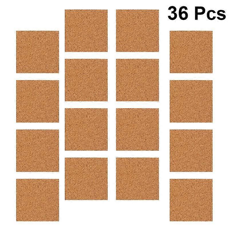 36pcs Self-adhesive Cork Coasters Squares Cork Mats Cork Backing Sheets for Coasters DIY Crafts Supplies(10x10cm)