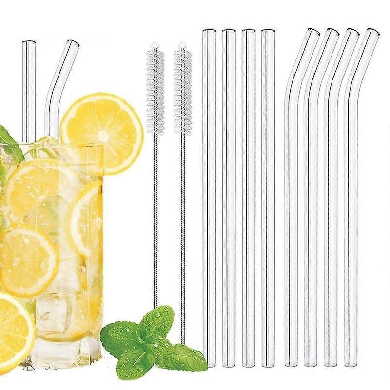 Glass Smoothie Straw, Reusable Clear Drinking Straws for Smoothie Milkshakes Environmentally Friendly Drinkware Straw