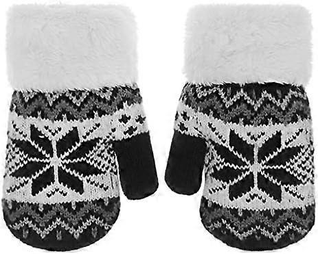 Kids Mittens with String Winter Warm Stretch Knit Full Finger Snow Gloves Children Magic Ski Gloves Fleece Lined