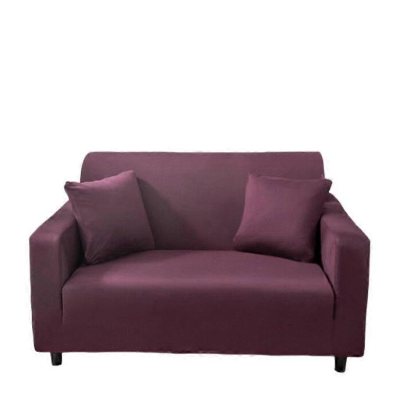 2 Seater Sofa Cover Plain Bean Paste Red Elastic Stretchable Slipcover Slipcovers