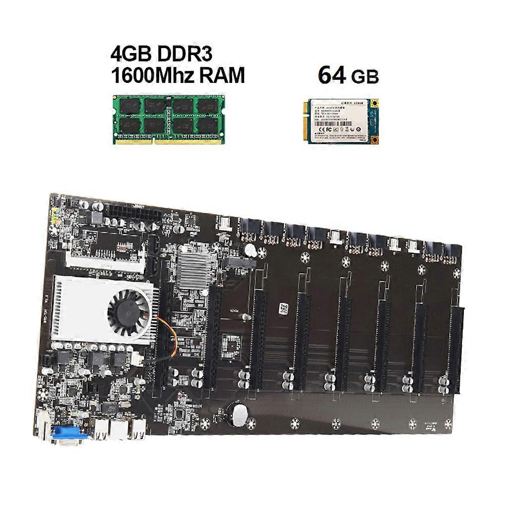 BTC-T37 8 PCI-E 16X 4 x USB2.0 / DDR3 Sodimm Carte mère minière professionnelle