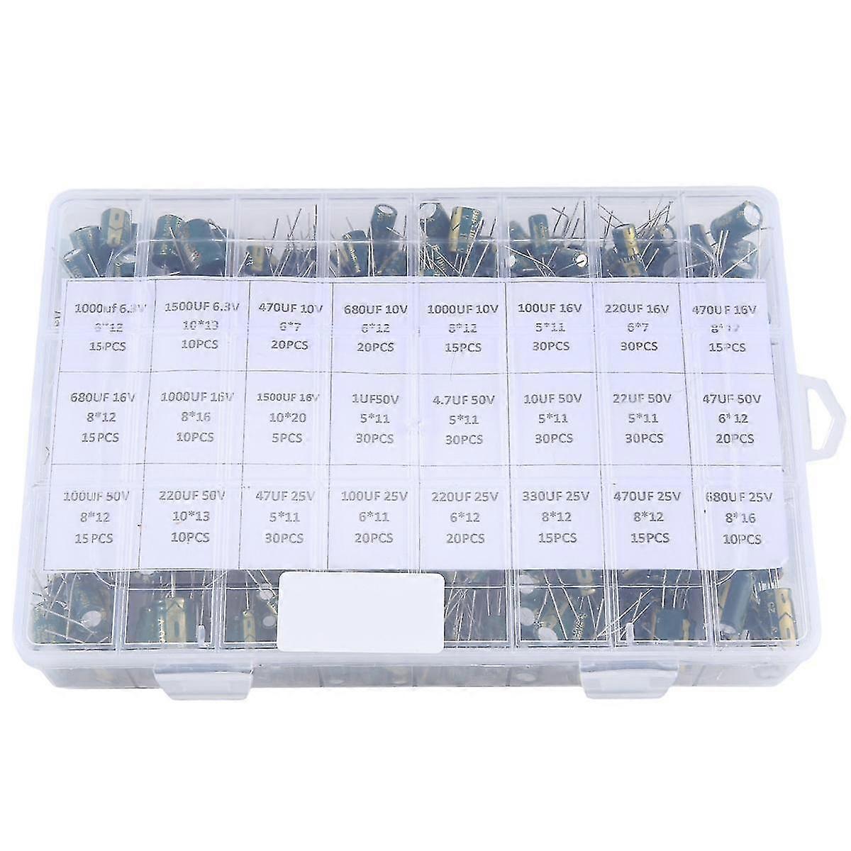 460pcs Aluminum Electrolytic Capacitor High Frequency Inline Kit 24 Kinds Of Specifications Resista