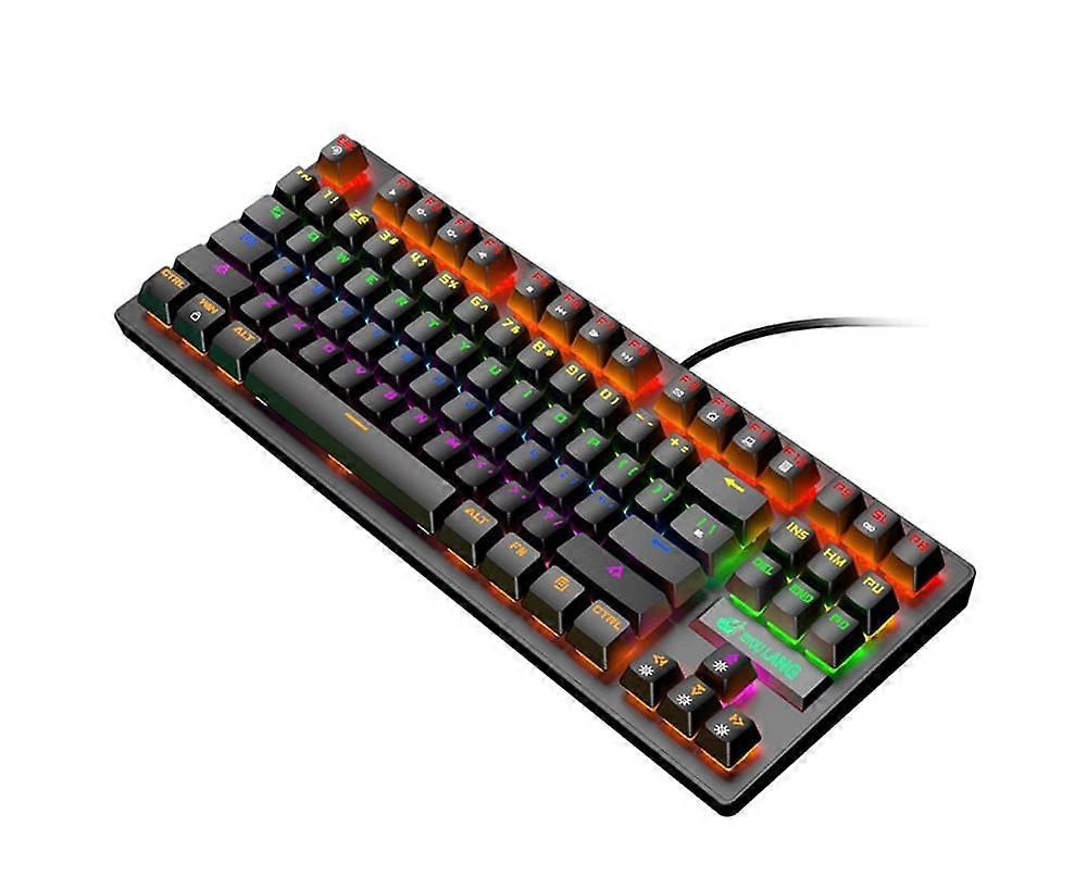 K2 87 Keys Universal Wired RGB Backlight Mechanical Keyboard Computer Accessory - Black