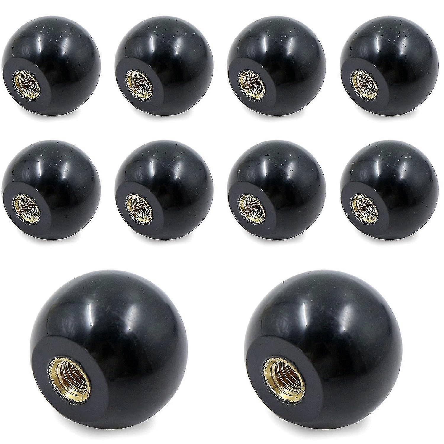 مقبض رافعة الكرة - 10 قطع M6 * 25mm مقبض عازل مقبض الكرة الباكليت الأسود أنثى الموضوع جولة النحاس الجوز العالمي آلة أداة الملحقات -1