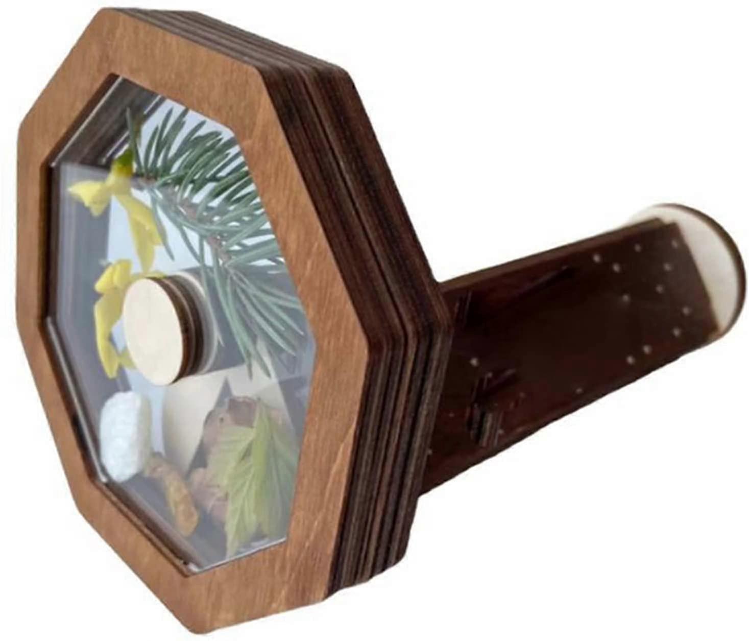DIY Kaleidoscope Kit,2022 Classic Kaleidoscope Making Kit Children Rotating Kaleidoscope Toy Wooden Kaleidoscope