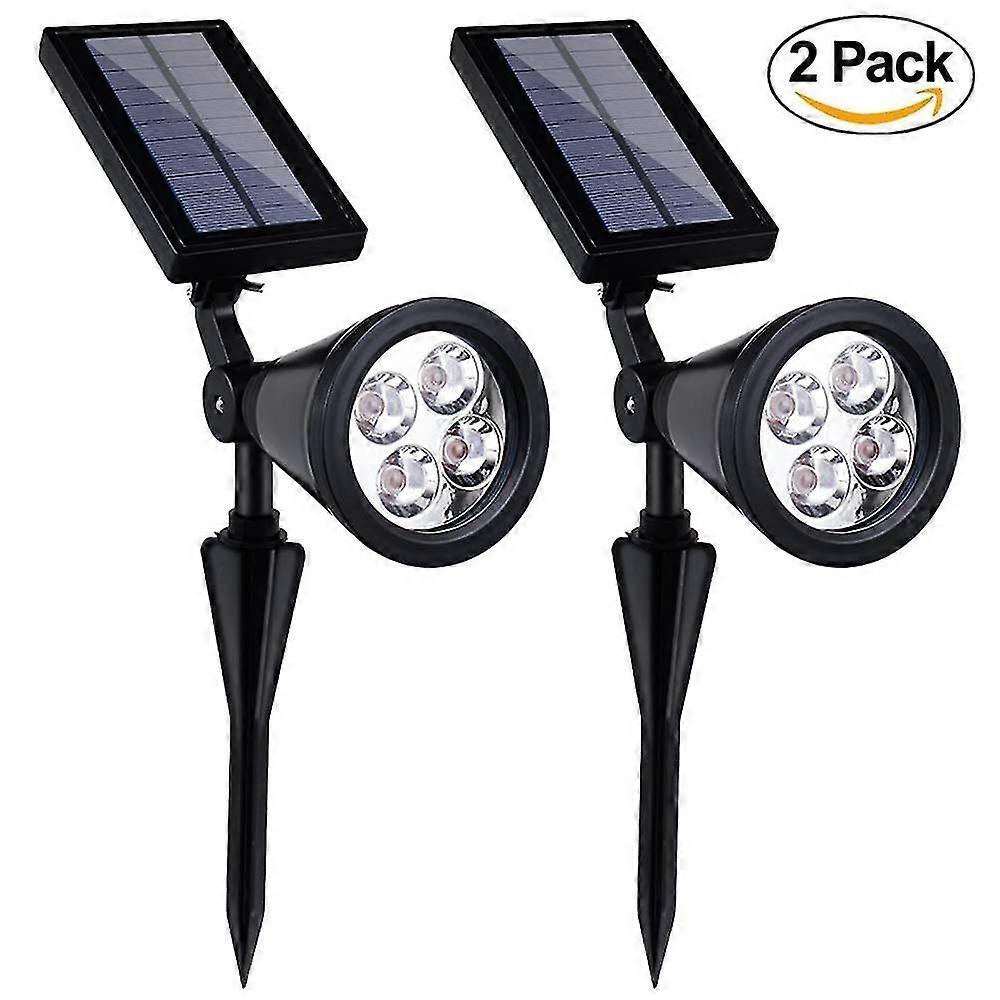 2pcs Solar Spotlight Landscape Light, 4 Led Solar Garden Lights