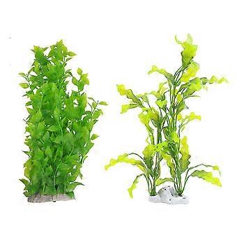 40cm Kunststoff grüne Blätter Wasserpflanzen Dekoration kompatibel mit Aquarium Aquar