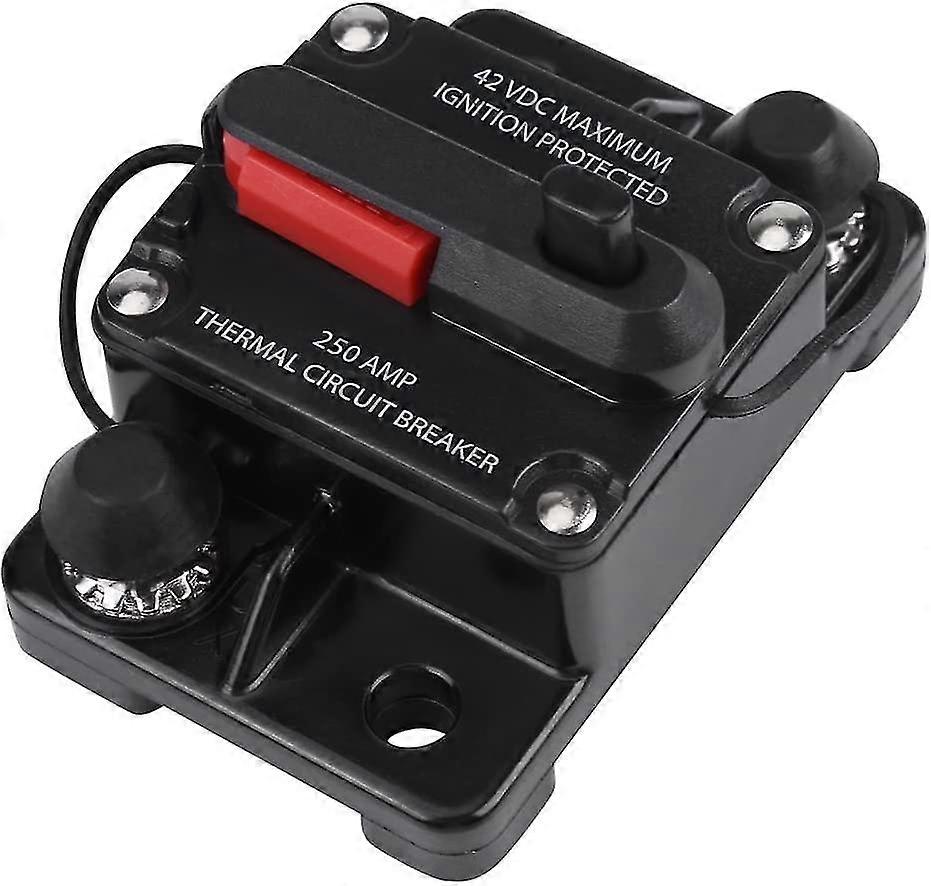 50a-250a 12-42v Dc Car Stereo Audio Circuit Breaker, 250a Manual Reset Inline Car Audio Circuit Breaker, Used Instead Of Inline Fuse Holder (250a)