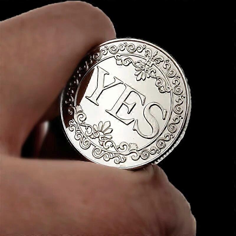 Mini Size Prediction YES or NO Coin Diameter 25mm Make Decision Commemorative Badge Double Sided Embossed Plating Medal Collect