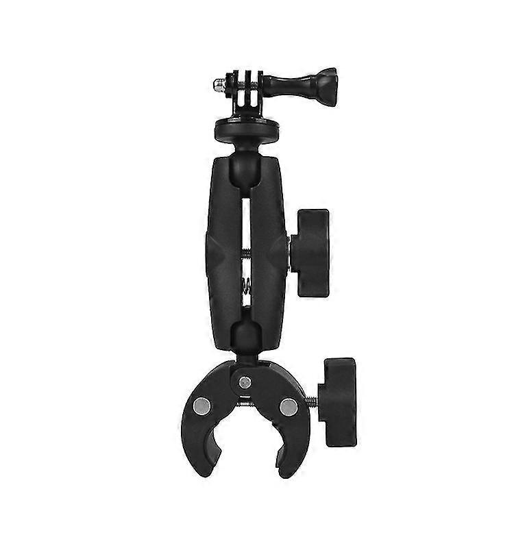 Cycling Bracket, Recorder Fixing Bracket, Clamp Mount Double Ball Head Adapter, Black, 1pcs