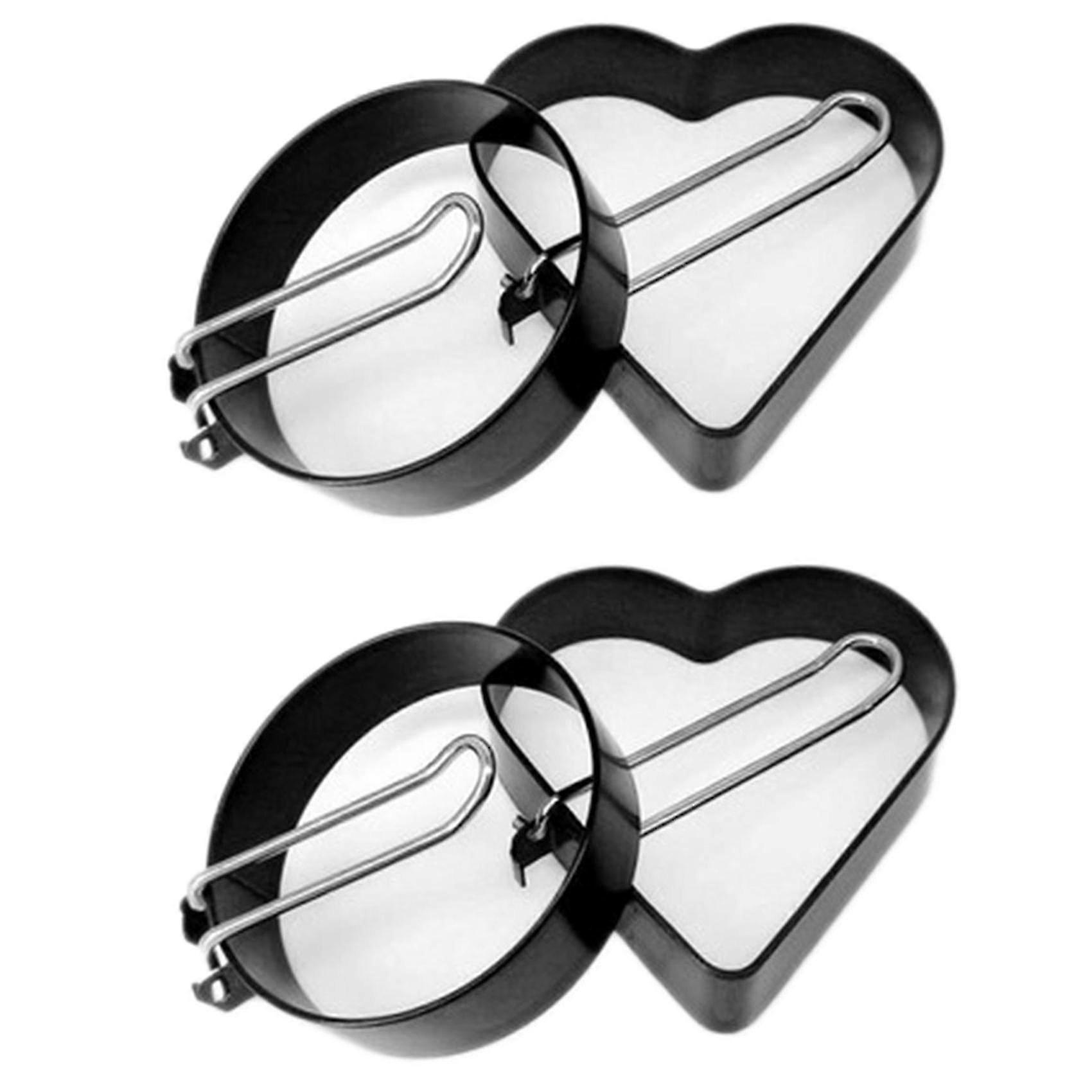 Nonstick Metal Egg Frying Rings Mold With Handle Round Kitchen Tools