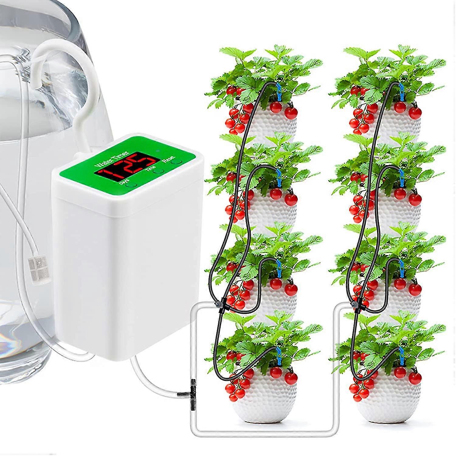 Automatic Watering System For Potted Plants, Houseplants Self Watering System With 30-day Digital Programmable Water Timer Pump Drip Irrigation Kit