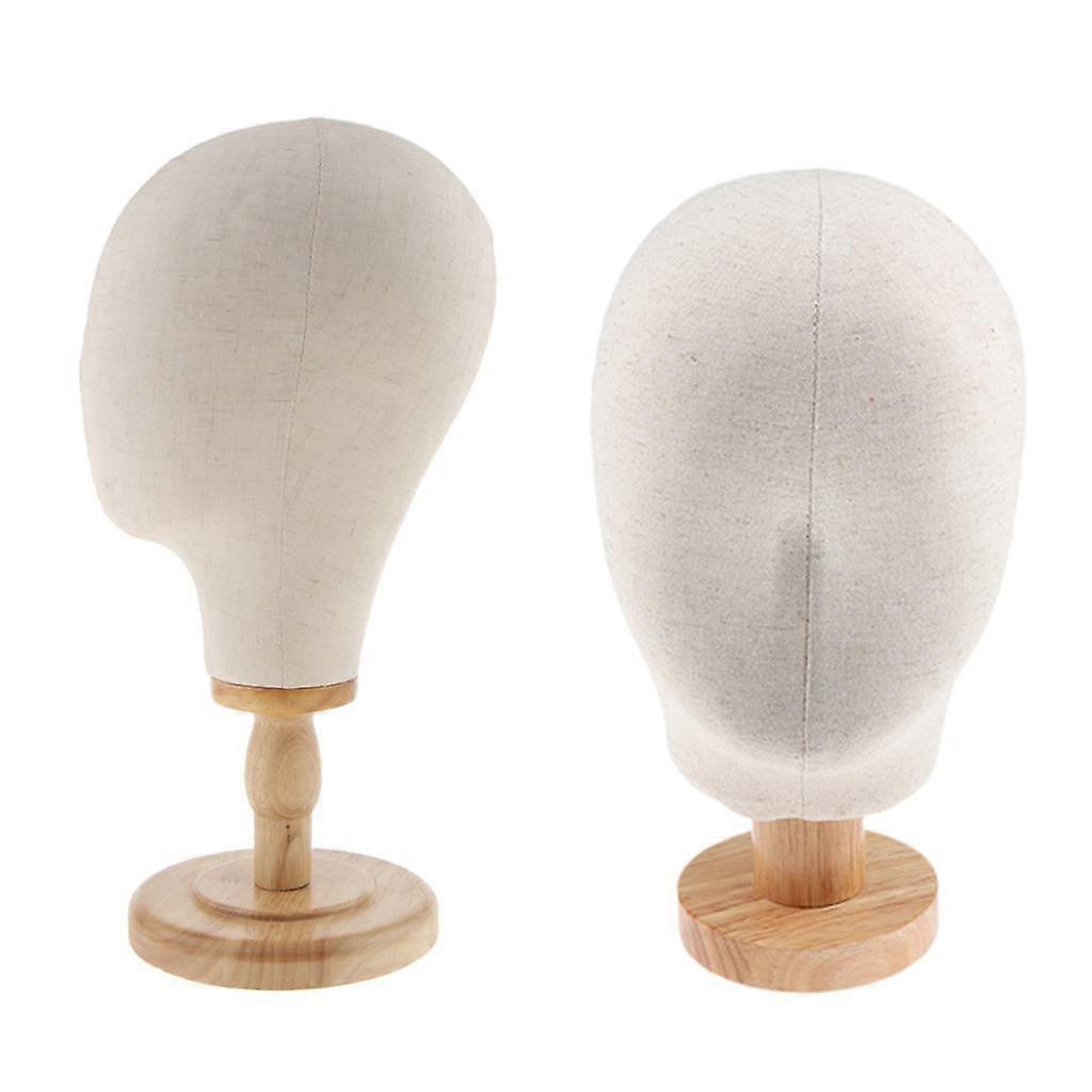 2x Wig Making Canvas Mannequin Head Hats Jewelry Wigs Display Model W/ Stand